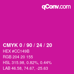 Color code: CMYK 0 / 90 / 24 / 20 | qconv.com