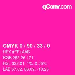 カラーコード: CMYK 0 / 90 / 33 / 0 | qconv.com