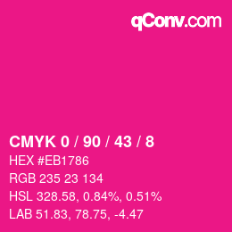 Color code: CMYK 0 / 90 / 43 / 8 | qconv.com