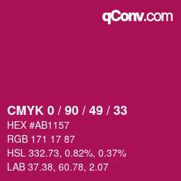 颜色代码: CMYK 0 / 90 / 49 / 33 | qconv.com