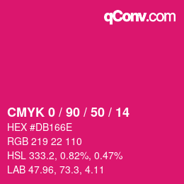 颜色代码: CMYK 0 / 90 / 50 / 14 | qconv.com