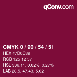 Color code: CMYK 0 / 90 / 54 / 51 | qconv.com