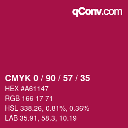 Color code: CMYK 0 / 90 / 57 / 35 | qconv.com