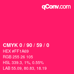 カラーコード: CMYK 0 / 90 / 59 / 0 | qconv.com