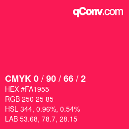 Color code: CMYK 0 / 90 / 66 / 2 | qconv.com