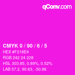 カラーコード: CMYK 0 / 90 / 6 / 5 | qconv.com