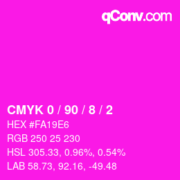 カラーコード: CMYK 0 / 90 / 8 / 2 | qconv.com