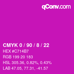 Color code: CMYK 0 / 90 / 8 / 22 | qconv.com