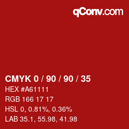 Color code: CMYK 0 / 90 / 90 / 35 | qconv.com