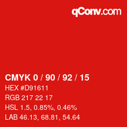 Color code: CMYK 0 / 90 / 92 / 15 | qconv.com