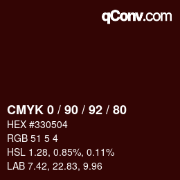 カラーコード: CMYK 0 / 90 / 92 / 80 | qconv.com