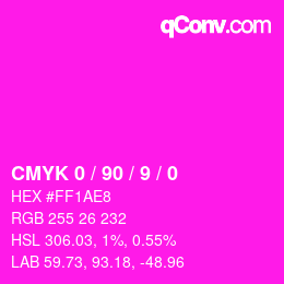 Color code: CMYK 0 / 90 / 9 / 0 | qconv.com