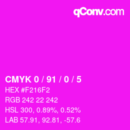 Color code: CMYK 0 / 91 / 0 / 5 | qconv.com