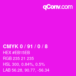Color code: CMYK 0 / 91 / 0 / 8 | qconv.com