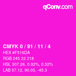 Color code: CMYK 0 / 91 / 11 / 4 | qconv.com