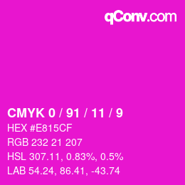 Color code: CMYK 0 / 91 / 11 / 9 | qconv.com