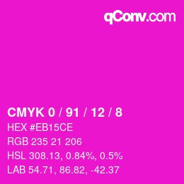 Color code: CMYK 0 / 91 / 12 / 8 | qconv.com