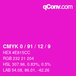 Color code: CMYK 0 / 91 / 12 / 9 | qconv.com