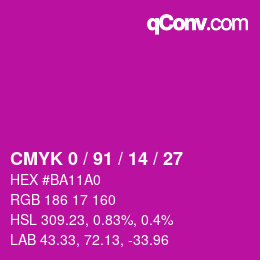 Color code: CMYK 0 / 91 / 14 / 27 | qconv.com