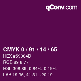 Color code: CMYK 0 / 91 / 14 / 65 | qconv.com