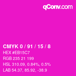Color code: CMYK 0 / 91 / 15 / 8 | qconv.com
