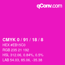 Color code: CMYK 0 / 91 / 18 / 8 | qconv.com