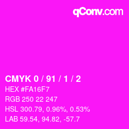 カラーコード: CMYK 0 / 91 / 1 / 2 | qconv.com
