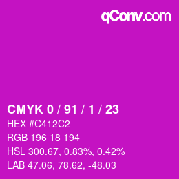 Color code: CMYK 0 / 91 / 1 / 23 | qconv.com