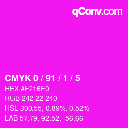 Color code: CMYK 0 / 91 / 1 / 5 | qconv.com