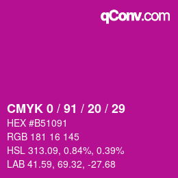 Color code: CMYK 0 / 91 / 20 / 29 | qconv.com