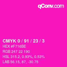 Color code: CMYK 0 / 91 / 23 / 3 | qconv.com
