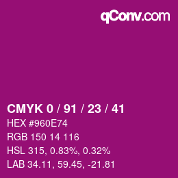 Color code: CMYK 0 / 91 / 23 / 41 | qconv.com