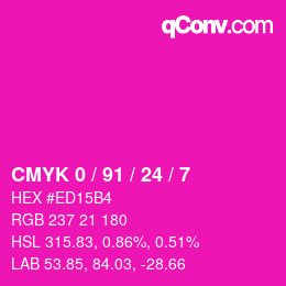 Color code: CMYK 0 / 91 / 24 / 7 | qconv.com