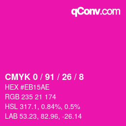 カラーコード: CMYK 0 / 91 / 26 / 8 | qconv.com