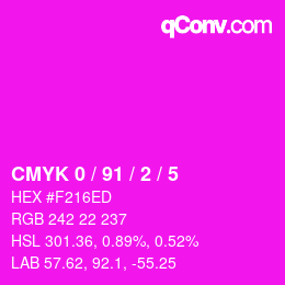 カラーコード: CMYK 0 / 91 / 2 / 5 | qconv.com