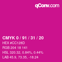 Color code: CMYK 0 / 91 / 31 / 20 | qconv.com