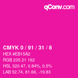 Color code: CMYK 0 / 91 / 31 / 8 | qconv.com