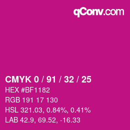 Color code: CMYK 0 / 91 / 32 / 25 | qconv.com