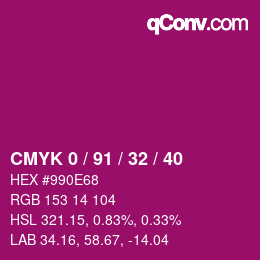 Color code: CMYK 0 / 91 / 32 / 40 | qconv.com