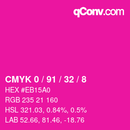 Farbcode: CMYK 0 / 91 / 32 / 8 | qconv.com