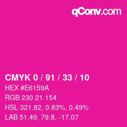 Color code: CMYK 0 / 91 / 33 / 10 | qconv.com