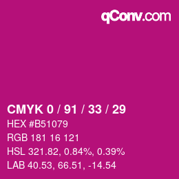 Color code: CMYK 0 / 91 / 33 / 29 | qconv.com