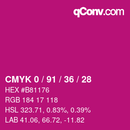 Color code: CMYK 0 / 91 / 36 / 28 | qconv.com