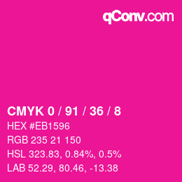 Color code: CMYK 0 / 91 / 36 / 8 | qconv.com