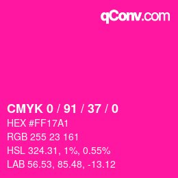カラーコード: CMYK 0 / 91 / 37 / 0 | qconv.com