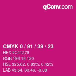 Color code: CMYK 0 / 91 / 39 / 23 | qconv.com