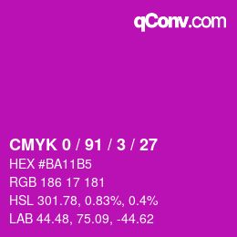 Color code: CMYK 0 / 91 / 3 / 27 | qconv.com