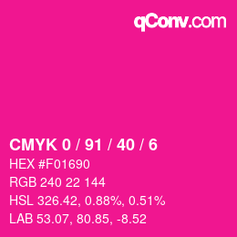 颜色代码: CMYK 0 / 91 / 40 / 6 | qconv.com