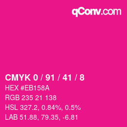 Farbcode: CMYK 0 / 91 / 41 / 8 | qconv.com