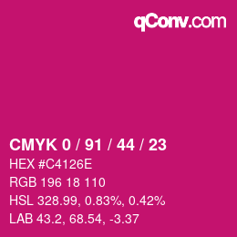 颜色代码: CMYK 0 / 91 / 44 / 23 | qconv.com